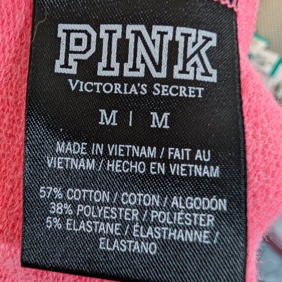 PINK Victoria Secret Neon Joggers Black Stripe & Logo Waistband Size Medium Y2K - Picture 8 of 8